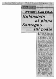 Portada:I concerti alla Scala : Rubinstein al piano Sanzogno sul podio