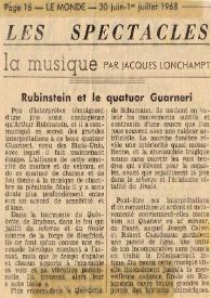 Portada:Rubinstein et le quatuor Guarneri