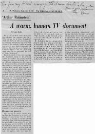 Portada:\"Arthur Rubinstein\" : a warm, human TV document