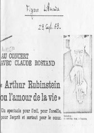 Portada:Arthur Rubinstein ou l'amour de la vie