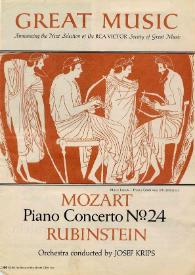Portada:Rubinstein : Mozart Piano Concerto Nº 24