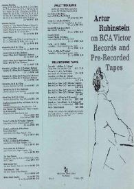Portada:Artur (Arthur) Rubinstein on RCA Victor Records and Pre-Recorded Tapes