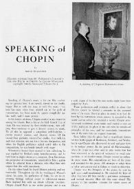 Portada:Artur (Arthur) Rubinstein : Speaking of Chopin