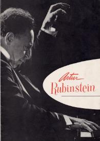Portada:Artur (Arthur) Rubinstein : Artur (Arthur) Rubinstein : \"the man and his music enrich the lives of people everywhere\"