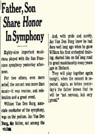 Portada:Father, Son Share Honor in Symphony