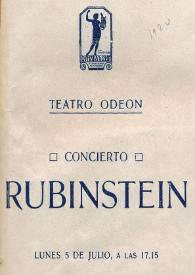 Portada:Concierto de Arthur Rubinstein