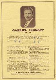 Portada:Programa de concierto del tenor Gabriel Leonoff