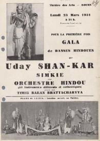 Portada:Gala de danses hindoues par Uday Shan-Kar et Simkie avec Orchestre hindou