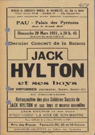 Portada:Dernier Concert de la Saison : Jack Hylton et ses Boys
