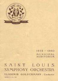 Portada:Saint Louis Symphony Orchestra : 1939 - 1940
