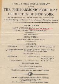 Portada:Programa de conciertos de la Philharmonic-Symphony Society of New York