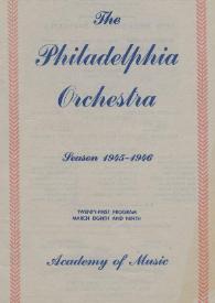 Portada:Programa de conciertos de la Philadelphia Orchestra : dirigido por Eugene Ormandy