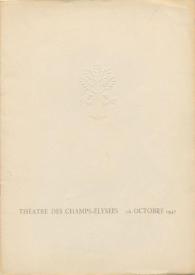 Portada:Concierto homenaje a Arthur Rubinstein en el Teatro de Los Campos Elíseos : 16  de octubre de 1947
