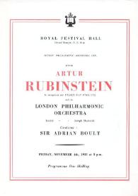 Portada:Artur Rubinstein : with the London Philarmonic Orchestra
