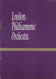 Portada:Programa de concierto del pianista Arthur Rubinstein : con la London Philarmonic Orchestra : dirigido por Antal Dorati