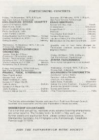 Portada:Programa de concierto del pianista Peter Frankl, el violinista Gyorgy Pauk  y el Violonchelo Ralph Kirshbaum