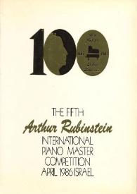Portada:The Fith Arthur Rubinstein International Piano Master Competition : Abril 1986 Israel