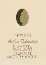 Portada:The Seventh Arthur Rubinstein International Piano Master Competition : March - April 1992 : Israel