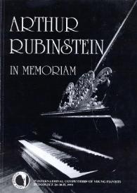 Portada:Arthur Rubinstein : In Memoriam : 1st International Competition Of Young Pianist