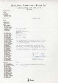 Portada:Carta dirigida a Clara H. Clemans. Nueva York, 03-03-1966