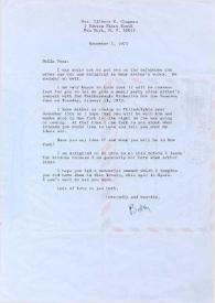 Portada:Carta dirigida a Aniela Rubinstein. Nueva York, 01-11-1971