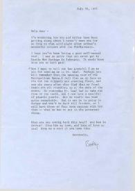 Portada:Carta dirigida a Aniela Rubinstein. Nueva York, 26-07-1972