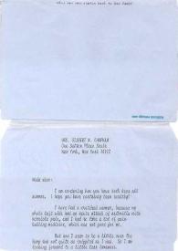 Portada:Carta dirigida a Aniela Rubinstein. Nueva York, 20-10-1977