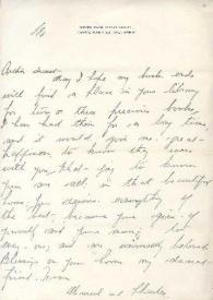 Portada:Carta dirigida a Arthur Rubinstein. Novato (California)