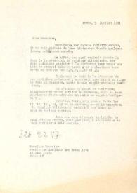 Portada:Carta dirigida a Monsieur Boursier. París (Francia), 05-07-1971