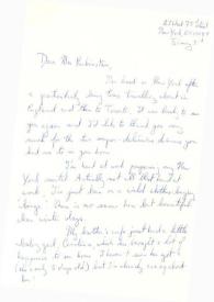 Portada:Carta dirigida a Arthur Rubinstein. Nueva York, 03-02-1979