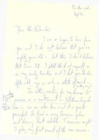 Portada:Carta dirigida a Aniela Rubinstein. Canadá, 22-09-1988