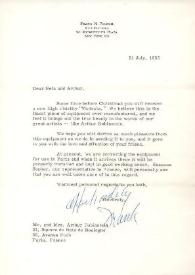 Portada:Carta dirigida a Aniela y Arthur Rubinstein. Nueva York, 21-07-1955