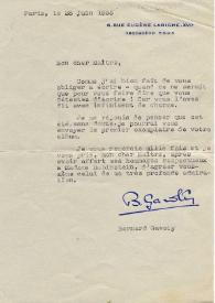Portada:Carta dirigida a Arthur Rubinstein. París (Francia), 28-06-1955