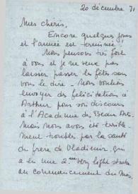 Portada:Carta dirigida a Aniela y Arthur Rubinstein, 20-12-1971