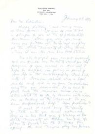 Portada:Carta dirigida a Arthur Rubinstein. Nueva York, 27-01-1970