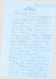 Portada:Carta dirigida a Aniela Rubinstein. Newbury (Inglaterra), 31-08-1972