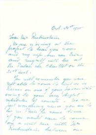 Portada:Carta dirigida a Arthur Rubinstein, 21-10-1955
