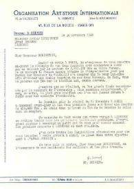Portada:Carta dirigida a Arthur Rubinstein. París (Francia), 10-11-1948