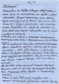 Portada:Carta dirigida a Aniela y Arthur Rubinstein. Varsovia (Polonia), 28-04-1976