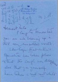 Portada:Carta dirigida a Aniela Rubinstein. Londres (Inglaterra), 24-07-1958