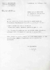 Portada:Carta dirigida a Aniela Rubinstein. Luxemburgo, 09-11-1986
