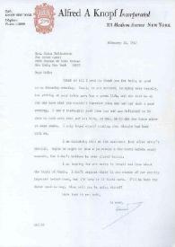 Portada:Carta dirigida a Aniela Rubinstein. Nueva York, 13-02-1967