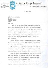 Portada:Carta dirigida a Aniela Rubinstein. Nueva York, 28-08-1967