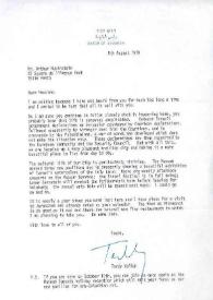 Portada:Carta dirigida a Arthur Rubinstein. Jerusalén (Israel), 05-08-1979
