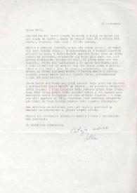 Portada:Carta dirigida a Aniela Rubinstein. Nueva York, 18-11-1959