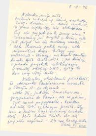 Portada:Carta dirigida a Aniela Rubinstein, 08-02-1946