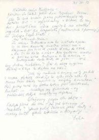 Portada:Carta dirigida a Aniela Rubinstein, 30-03-1972