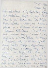Portada:Carta dirigida a Aniela Rubinstein. Kansas City (Missouri), 20-11-1942