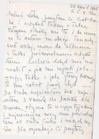 Portada:Carta dirigida a Aniela Rubinstein. Kansas City (Missouri), 25-04-1945