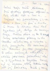 Portada:Carta dirigida a Aniela Rubinstein. Kansas City (Missouri), 12-11-1946